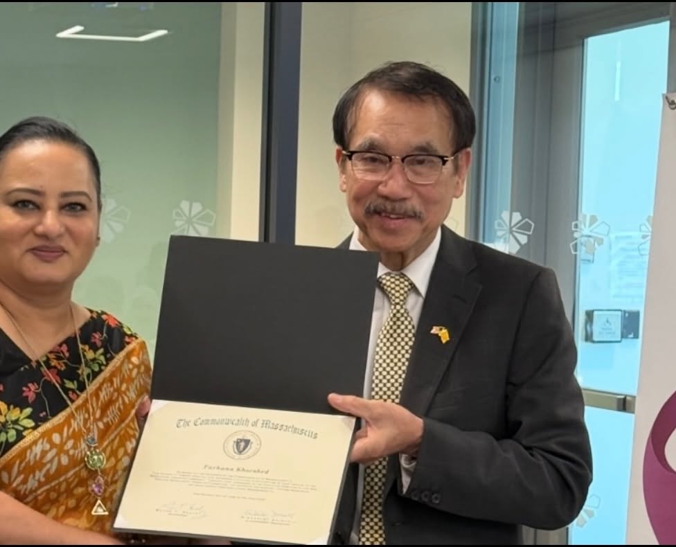 Massachusetts Governor Honors Bangladeshi-American Community Leader Farhana Khorshed for Outstanding Service