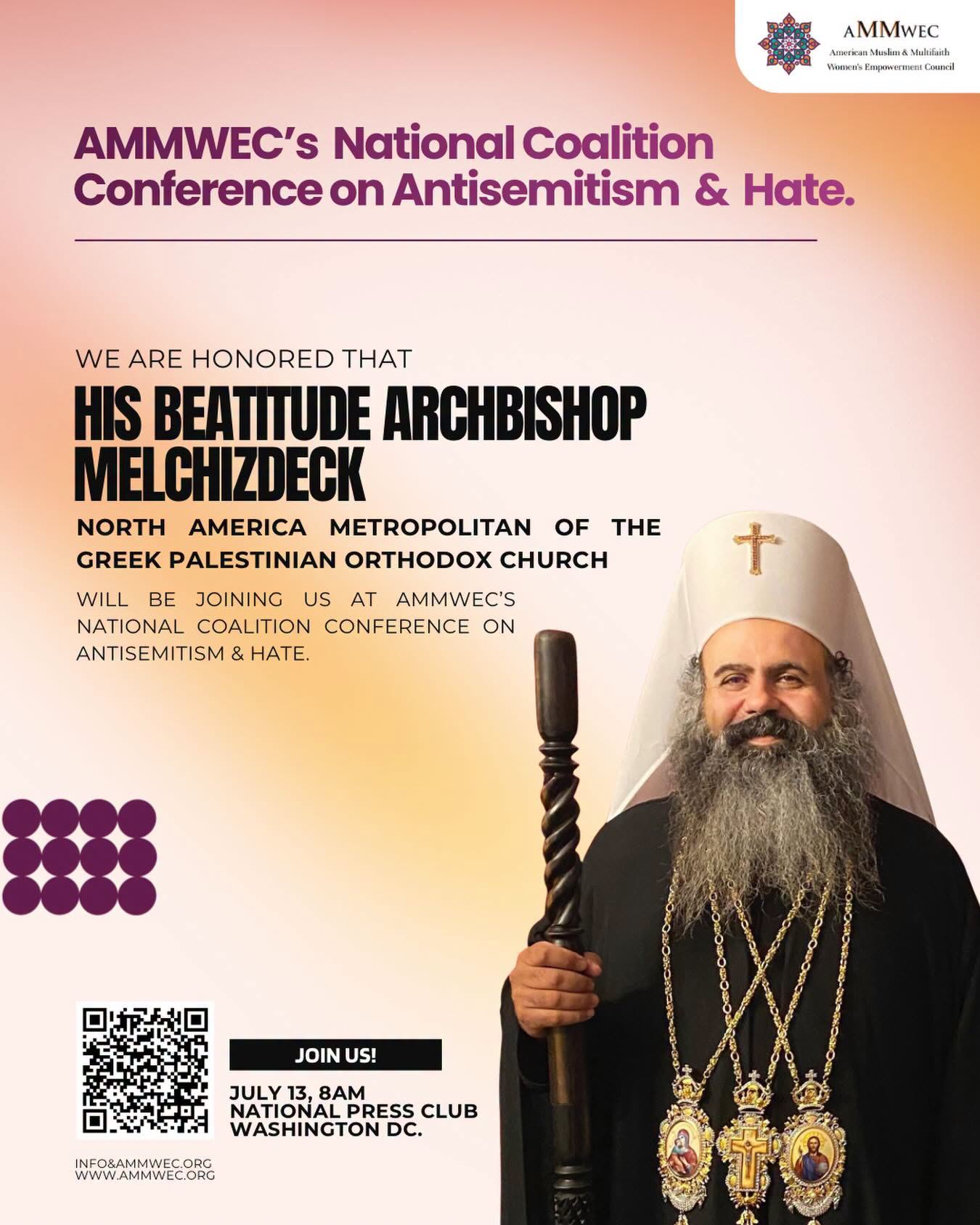 His Beatitude Archbishop Melchizdeck at AMMWEC's National Coalition Conference
